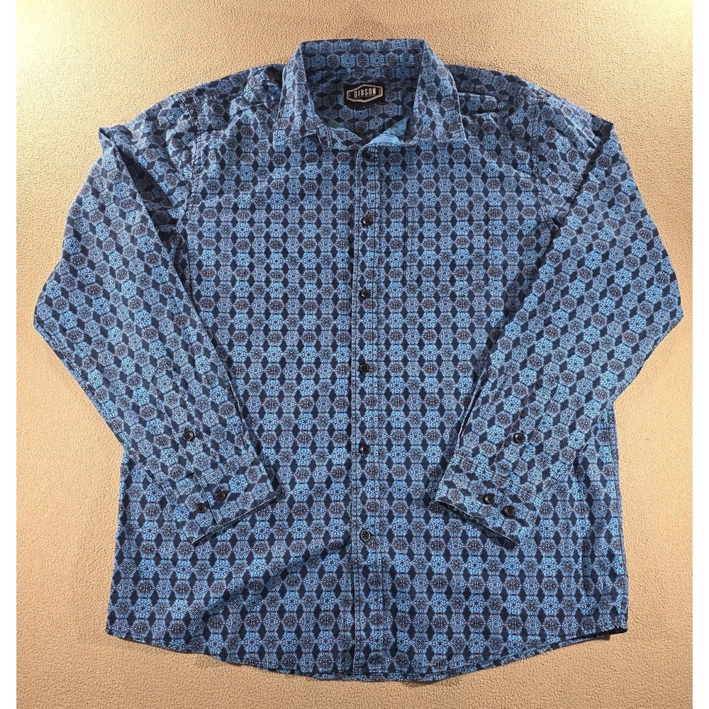 Gibson Trading Company Men's Geometric Long Sleeve Button Up Shirt Large